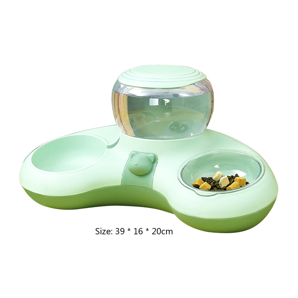 Food Bowl With Water Fountain For Pets