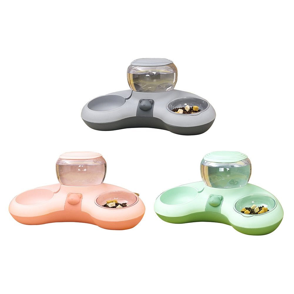 Food Bowl With Water Fountain For Pets