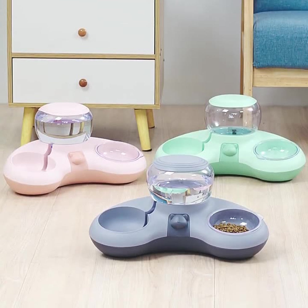 Food Bowl With Water Fountain For Pets